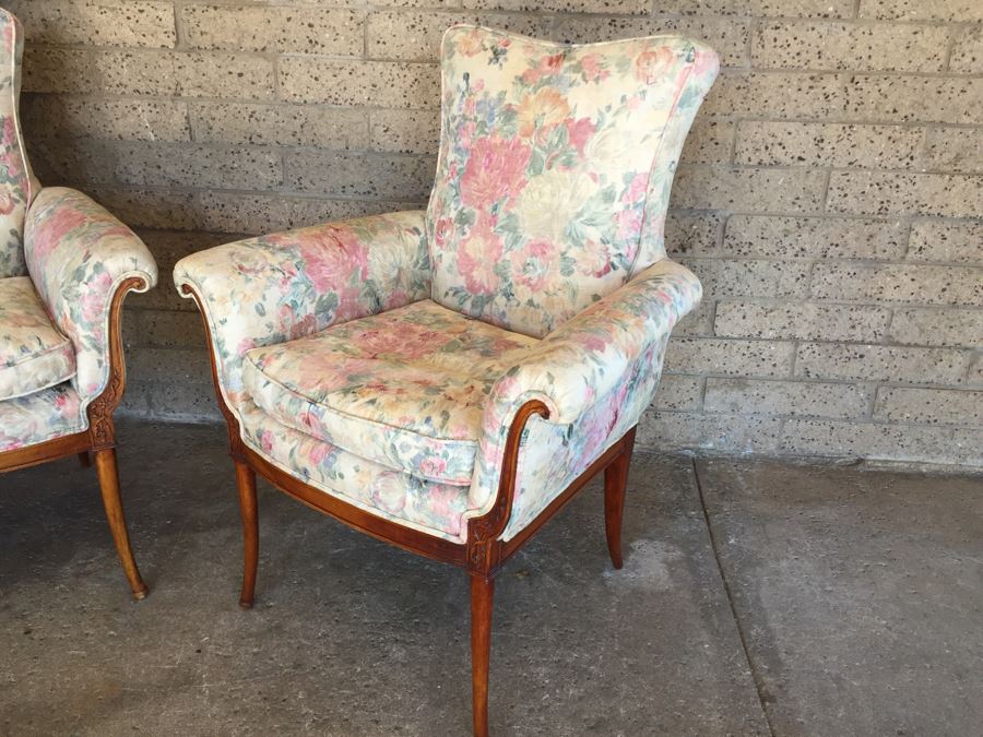 Pair Of Nice Vintage Upholstered Armchairs [Photo 9]
