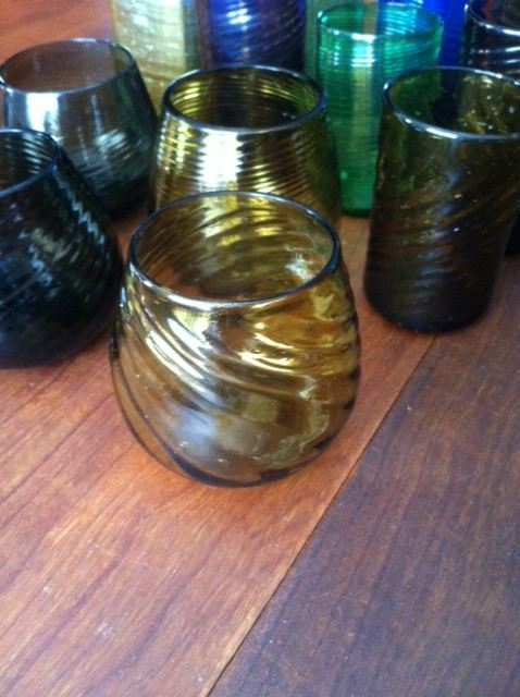 Colorful Mexican Hand Blown Pitcher and Glass Lot [Photo 6]