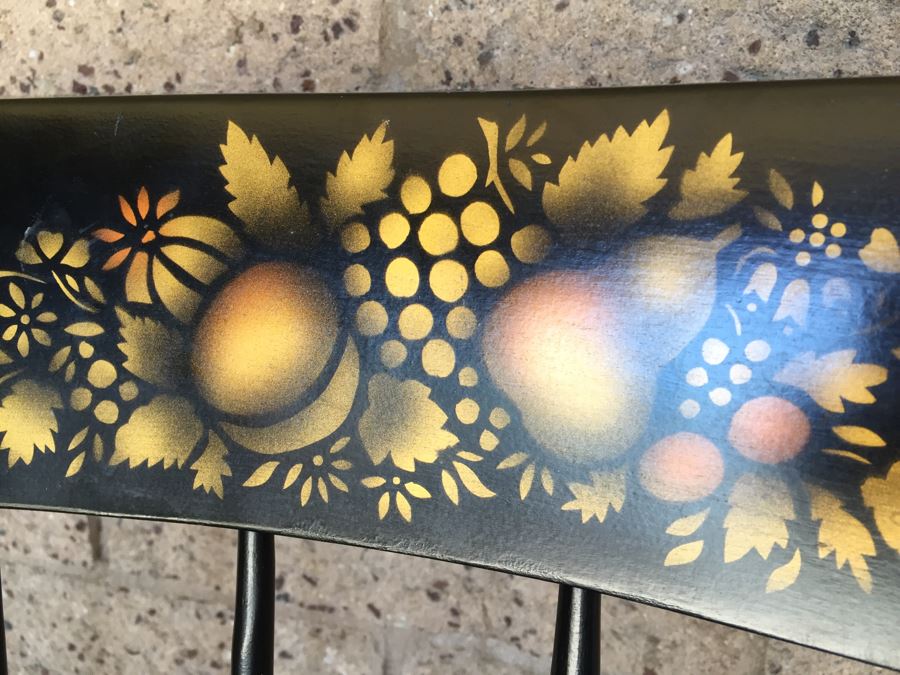 Nichols & Stone Rocking Chair Windsor Chair Black And Gold Stenciled [Photo 7]