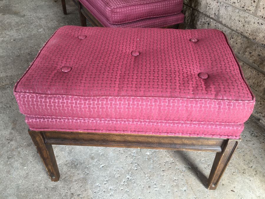 Pair Of Benches One With Integrated Marble Top Table [Photo 10]