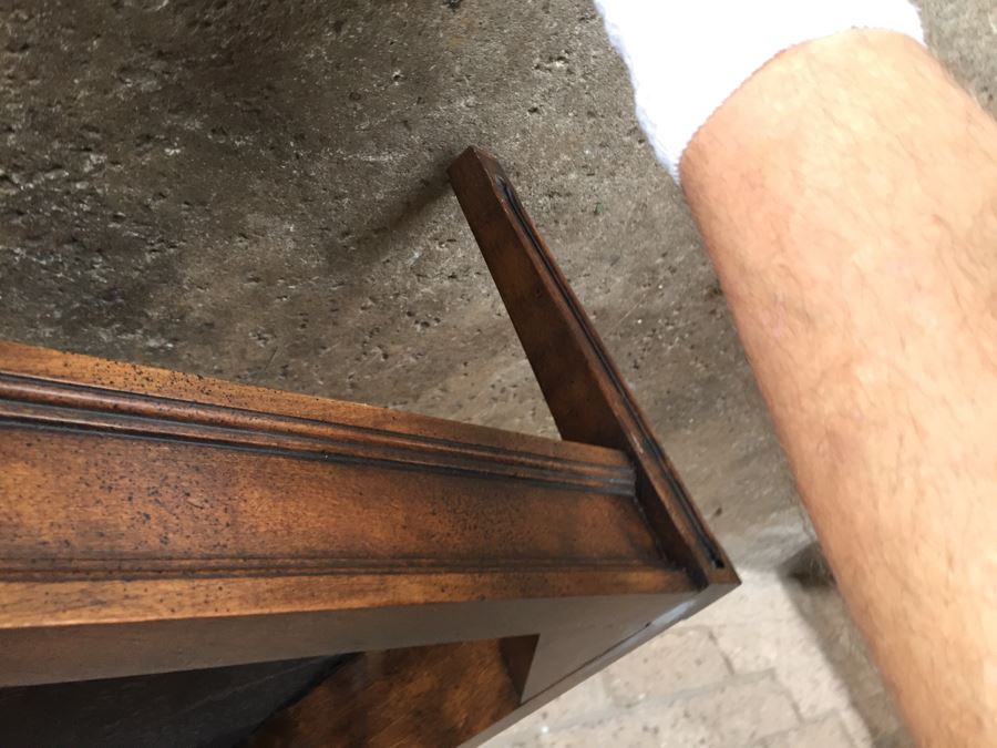 Pair Of Benches One With Integrated Marble Top Table [Photo 16]