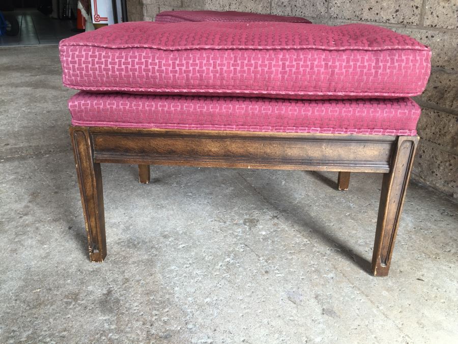 Pair Of Benches One With Integrated Marble Top Table [Photo 9]