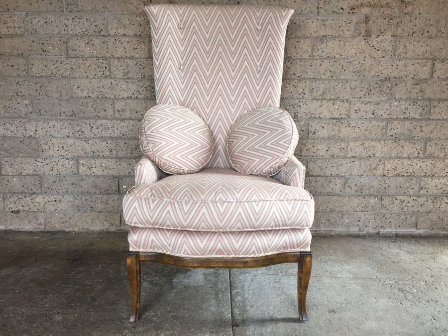 Nice High Back Upholstered Chair With Pillows [Photo 1]