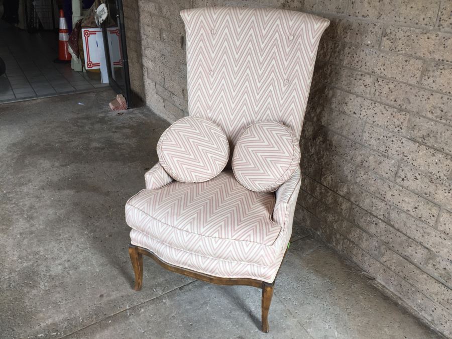 Nice High Back Upholstered Chair With Pillows [Photo 12]