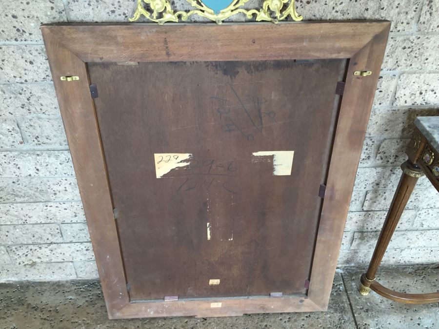 Stunning Hallway Table With Matching Mirror Gilt Decorated With Porcelain Painted Floral Motifs Made In Spain [Photo 31]