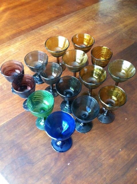 Colorful Mexican Hand Blown Stemware Lot [Photo 2]