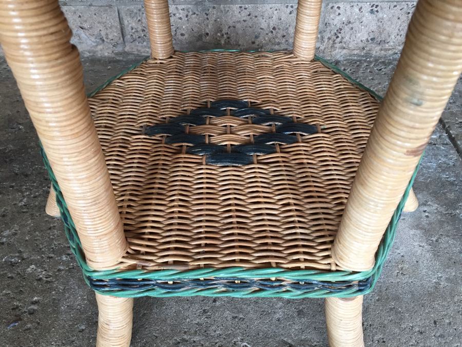 Pair Of Round Wicker Side Tables [Photo 8]