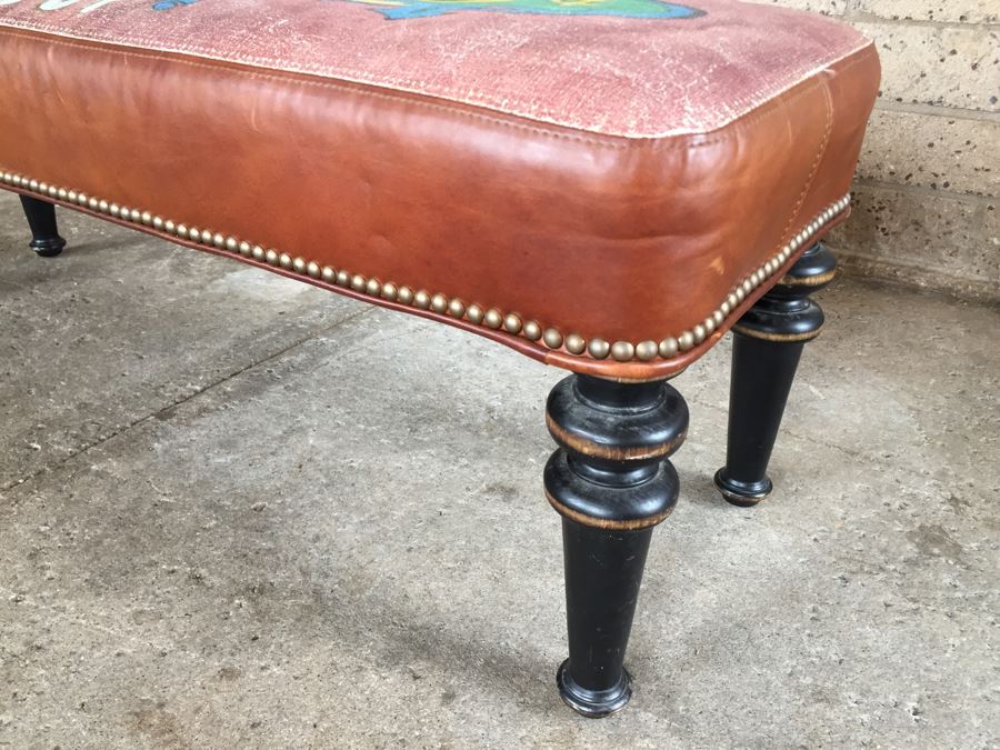 Doube D Long Bench With Western Motif 'Pendleton Roundup 5 Cents' [Photo 8]