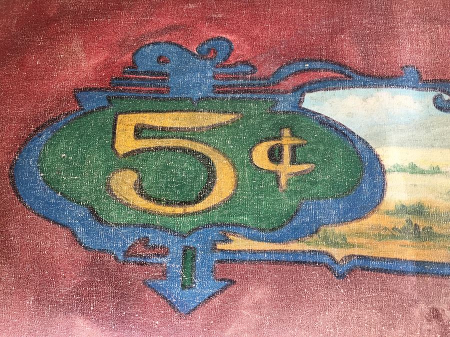 Doube D Long Bench With Western Motif 'Pendleton Roundup 5 Cents' [Photo 7]