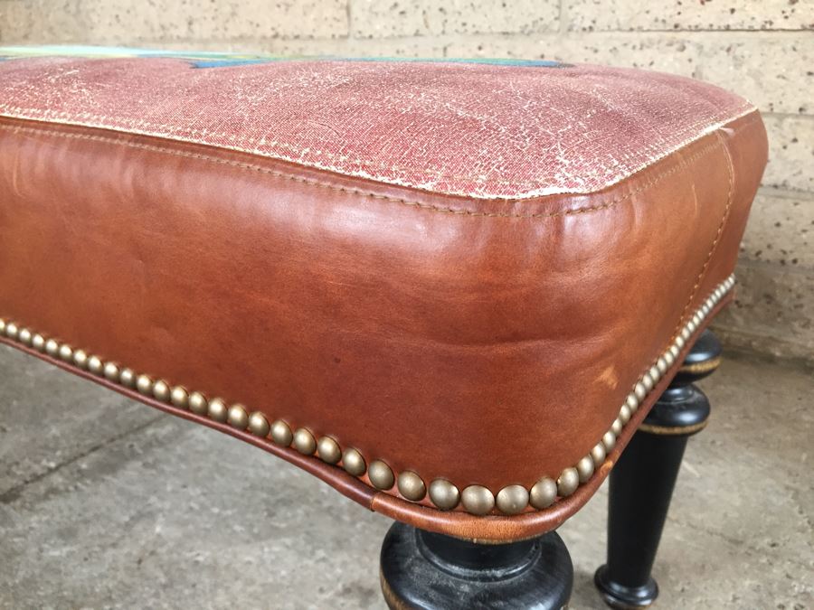 Doube D Long Bench With Western Motif 'Pendleton Roundup 5 Cents' [Photo 9]