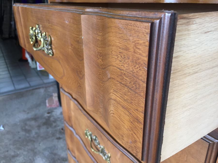 Nice Cherry 5 Drawer Chest Of Drawers Dresser [Photo 6]