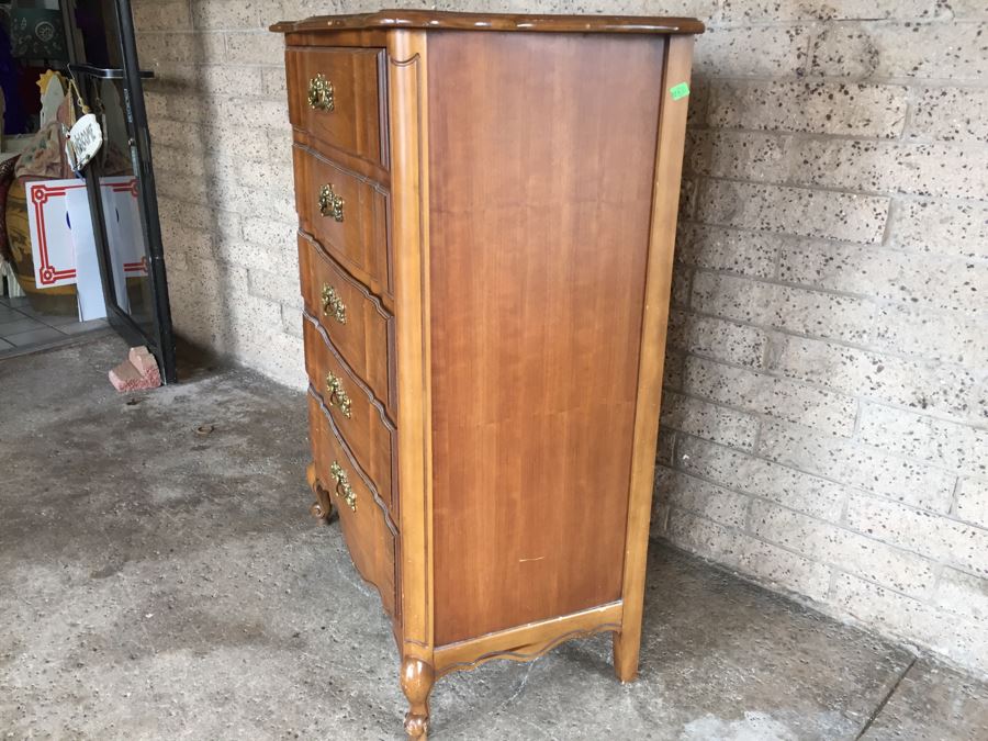 Nice Cherry 5 Drawer Chest Of Drawers Dresser [Photo 7]