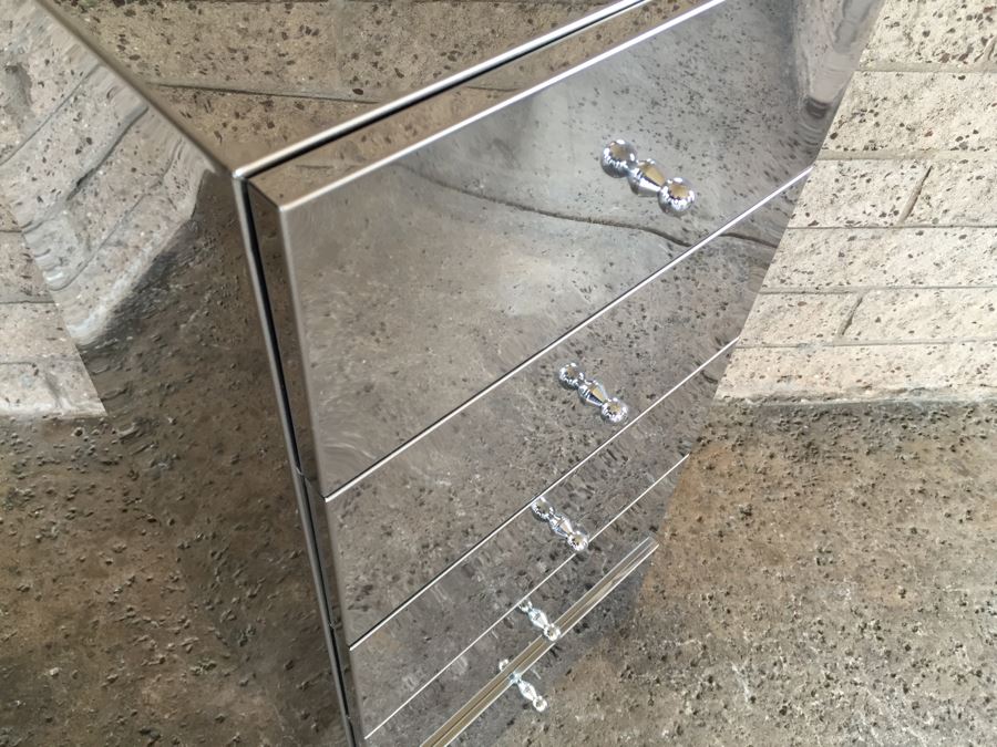 Lineabeta Mirrored Cabinet Chest Of Drawers With Casters Made In Italy Retails For $966 [Photo 2]