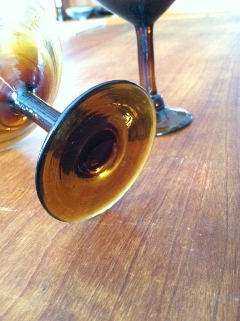 (6) Amber Martini Glasses [Photo 3]