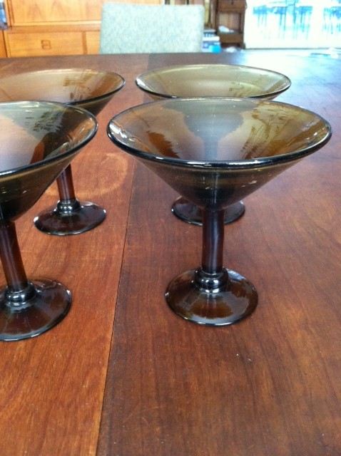 (6) Amber Martini Glasses [Photo 2]