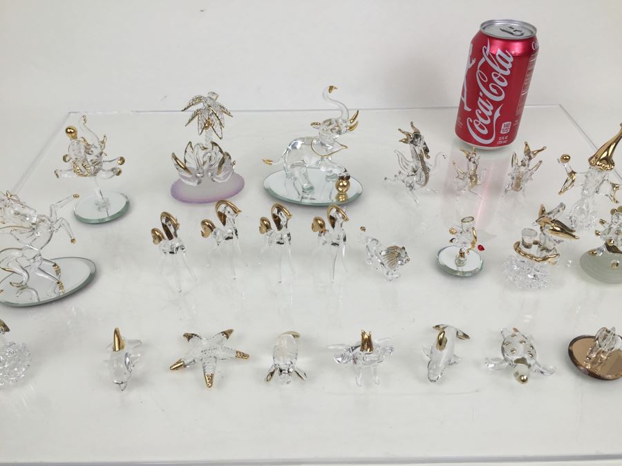 Huge Lot Of Gold Accented Glass Figurines (Some With Glass Barron Sticker) [Photo 4]