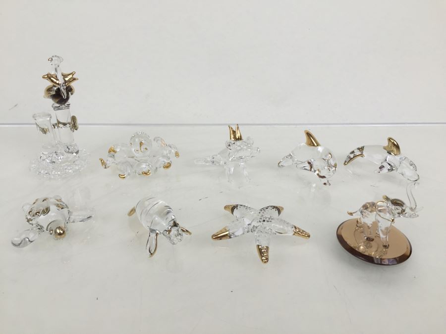 Huge Lot Of Gold Accented Glass Figurines (Some With Glass Barron Sticker) [Photo 15]