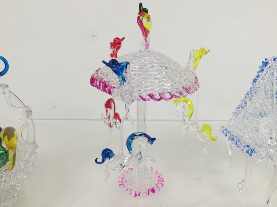 Lot Of Colored Glass Figurines [Photo 3]