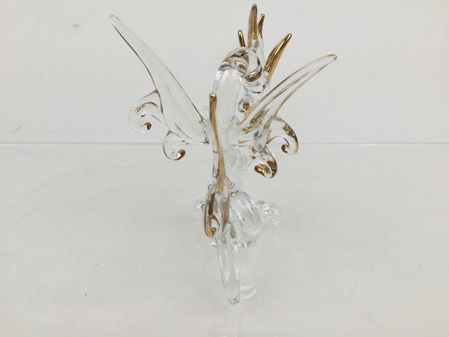Large Well Executed Glass Dragon With Gold Accents [Photo 10]