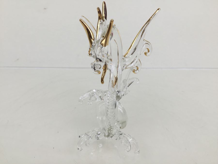 Large Well Executed Glass Dragon With Gold Accents [Photo 6]