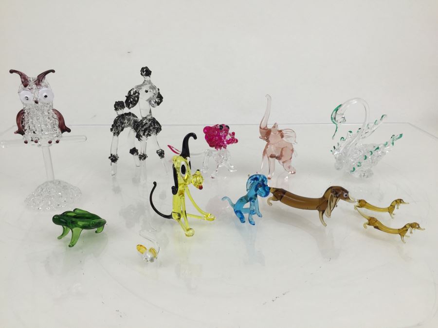 Large Lot Of Colored Glass Animal Figurines [Photo 5]