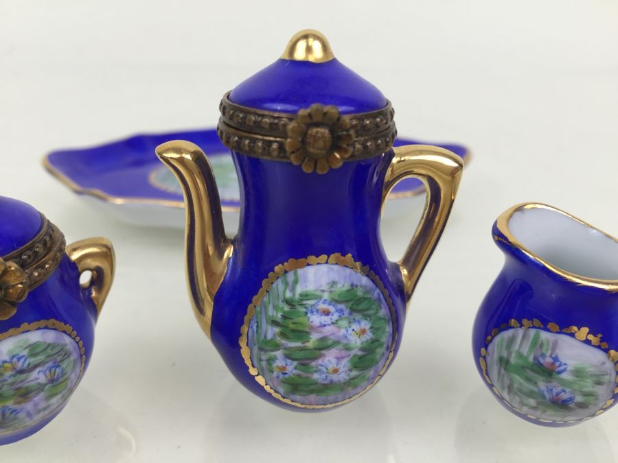 Hand Painted Peint Main Limoges France Doll Tea Set [Photo 7]