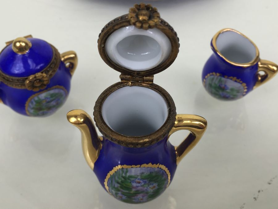 Hand Painted Peint Main Limoges France Doll Tea Set [Photo 13]
