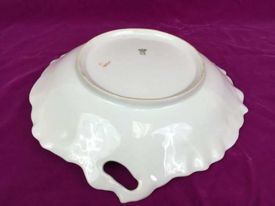 Vintage Exquisite C.T. Carl Tielsch Germany Hand Painted Bowl Dish With Peacock Feathers Motif [Photo 11]