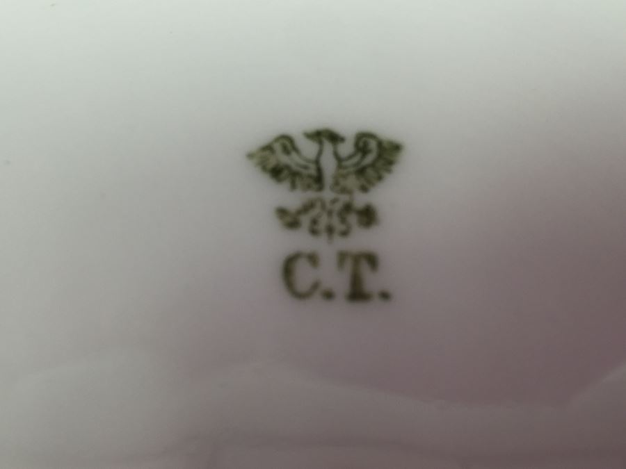 Vintage Exquisite C.T. Carl Tielsch Germany Hand Painted Bowl Dish With Peacock Feathers Motif [Photo 13]