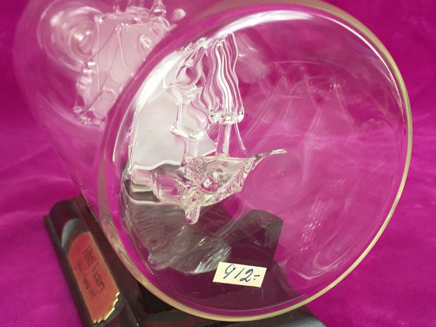 Mayflower Glass Ship In A Bottle With Stand HMS Victory Nelson's Flagship 1805 [Photo 4]