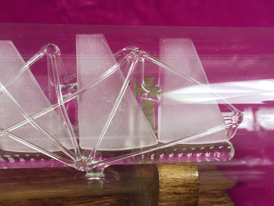 Juan Sebastian Elcano Glass Ship In Bottle With Stand [Photo 7]