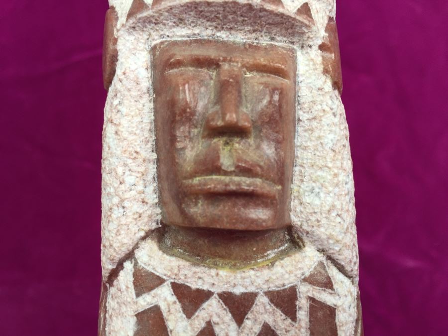 Carved Stone Native American Sculpture Signed LF [Photo 8]