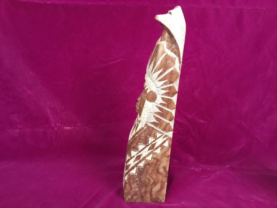 Carved Stone Native American Sculpture Signed LF [Photo 13]