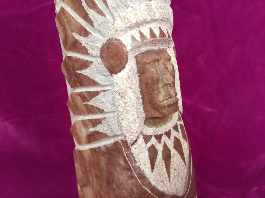 Carved Stone Native American Sculpture Signed LF [Photo 18]