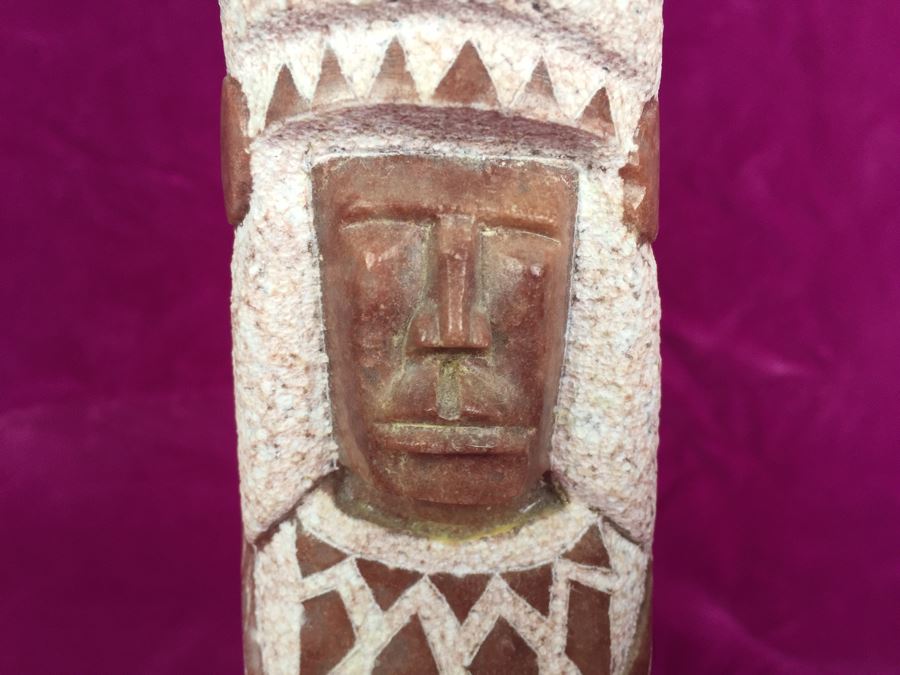 Carved Stone Native American Sculpture Signed LF [Photo 7]