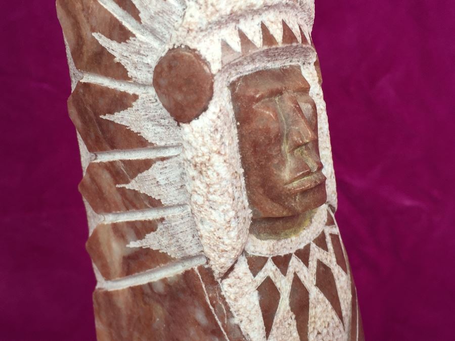 Carved Stone Native American Sculpture Signed LF [Photo 19]