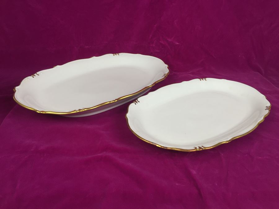 Elegant Gold Rim And White China Set - Bavaria Western Germany 48 (HUGE SET) [Photo 28]