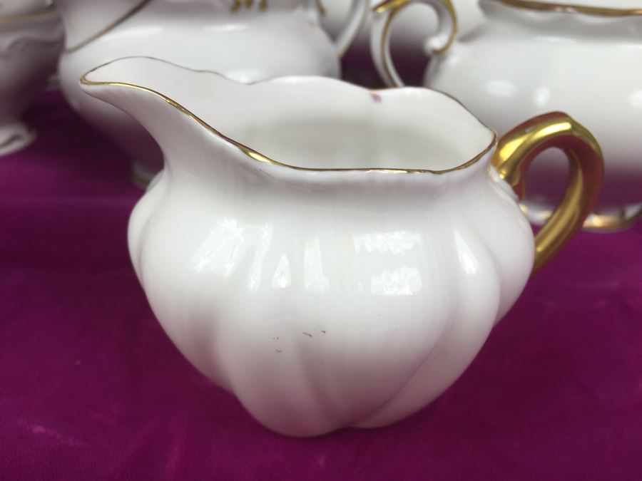 Elegant Gold Rim And White China Set - Bavaria Western Germany 48 (HUGE SET) [Photo 15]