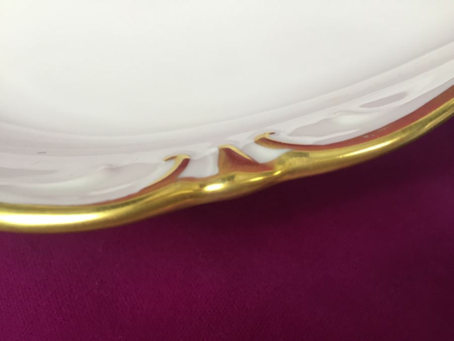 Elegant Gold Rim And White China Set - Bavaria Western Germany 48 (HUGE SET) [Photo 30]