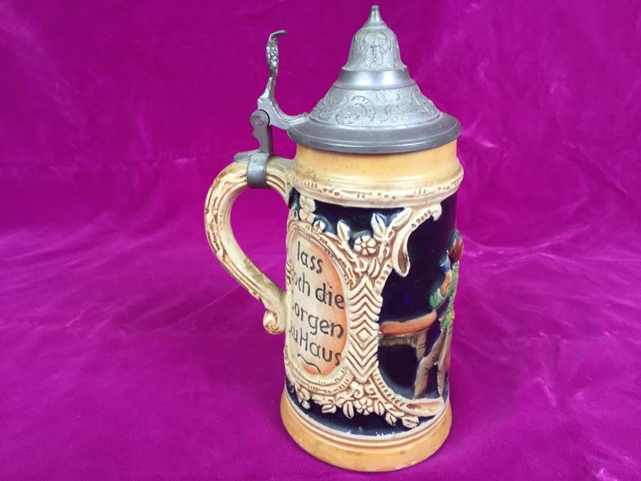 German Beer Stein Made In Germany Marked 'V' On Bottom [Photo 1]
