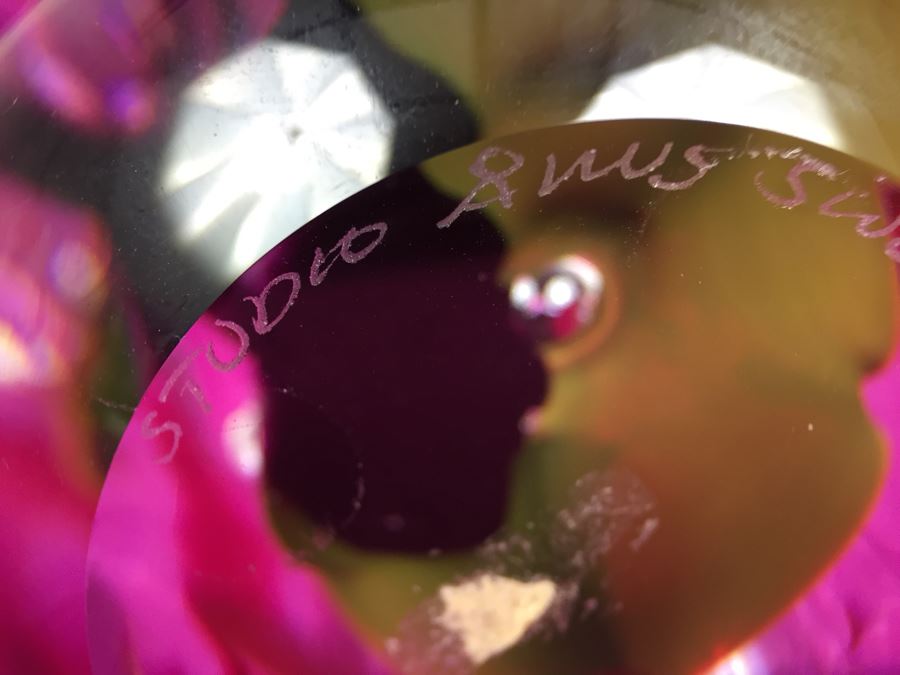 Stunning Studio Ahus Sweden Art Glass Sculpture 1994 H Dreutle A Zirnsack Pink Purple Fire Sculpture SC 9I - 30/80 [Photo 17]