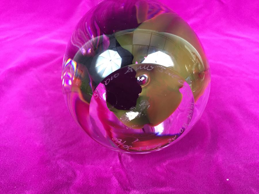 Stunning Studio Ahus Sweden Art Glass Sculpture 1994 H Dreutle A Zirnsack Pink Purple Fire Sculpture SC 9I - 30/80 [Photo 14]