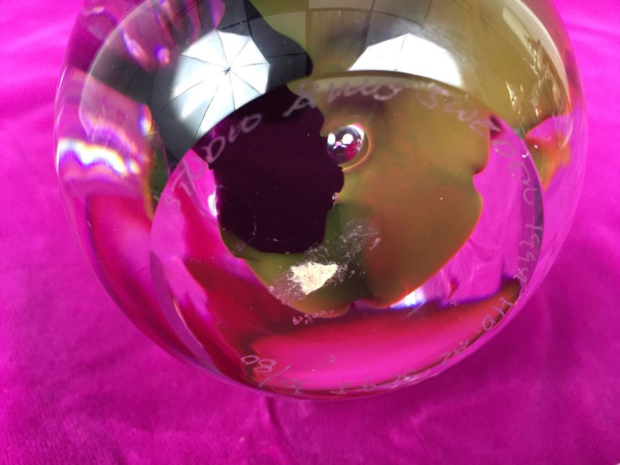 Stunning Studio Ahus Sweden Art Glass Sculpture 1994 H Dreutle A Zirnsack Pink Purple Fire Sculpture SC 9I - 30/80 [Photo 15]