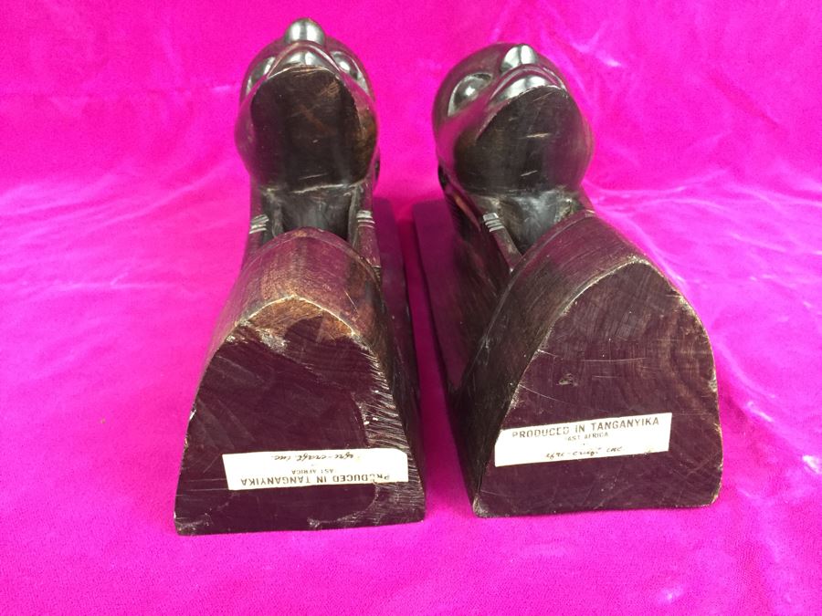 Hand Carved Wooden Heads Bookends Produced In Tanganyika East Africa For Afri-Craft, Inc [Photo 7]