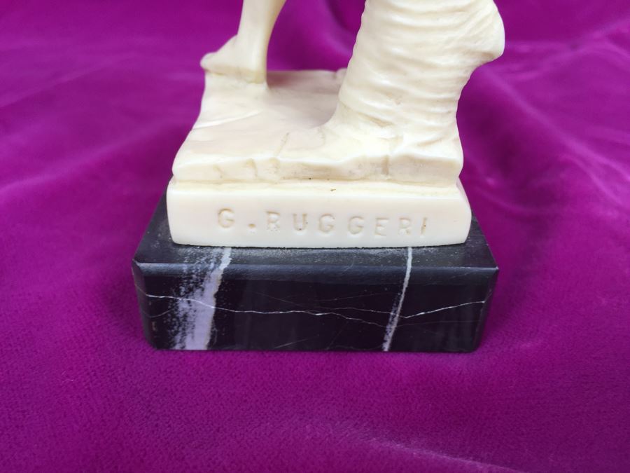 Pair Of Sculptures On Marble Base By Sculptor G. Ruggeri Made In Italy [Photo 16]