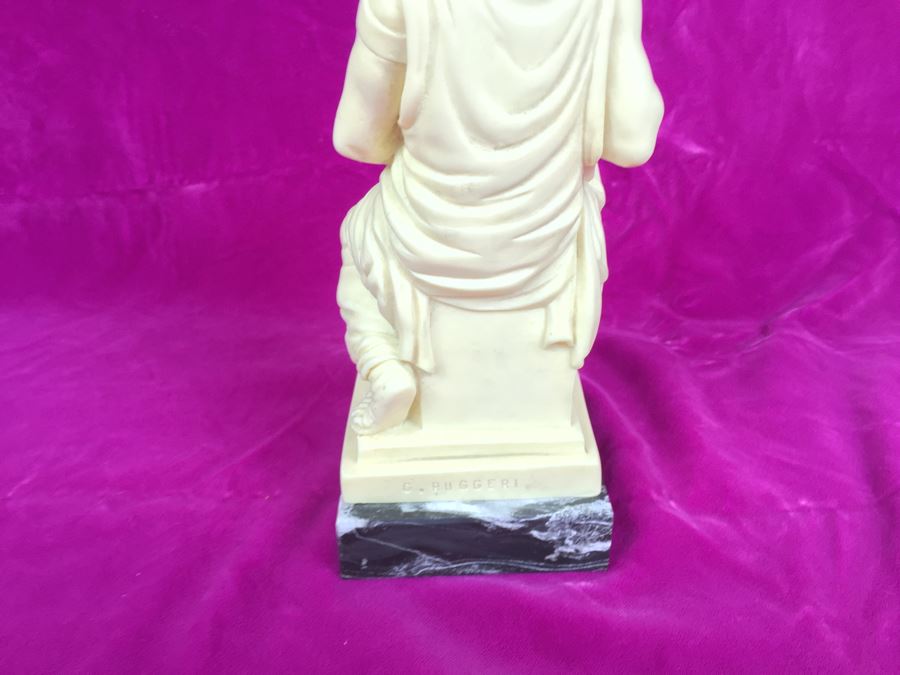 Pair Of Sculptures On Marble Base By Sculptor G. Ruggeri Made In Italy [Photo 9]