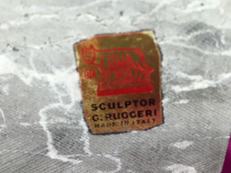 Pair Of Sculptures On Marble Base By Sculptor G. Ruggeri Made In Italy [Photo 13]