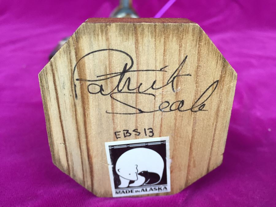 Carved Wood Totem Pole Signed Patrick Seale 'Eagle Boy' [Photo 3]