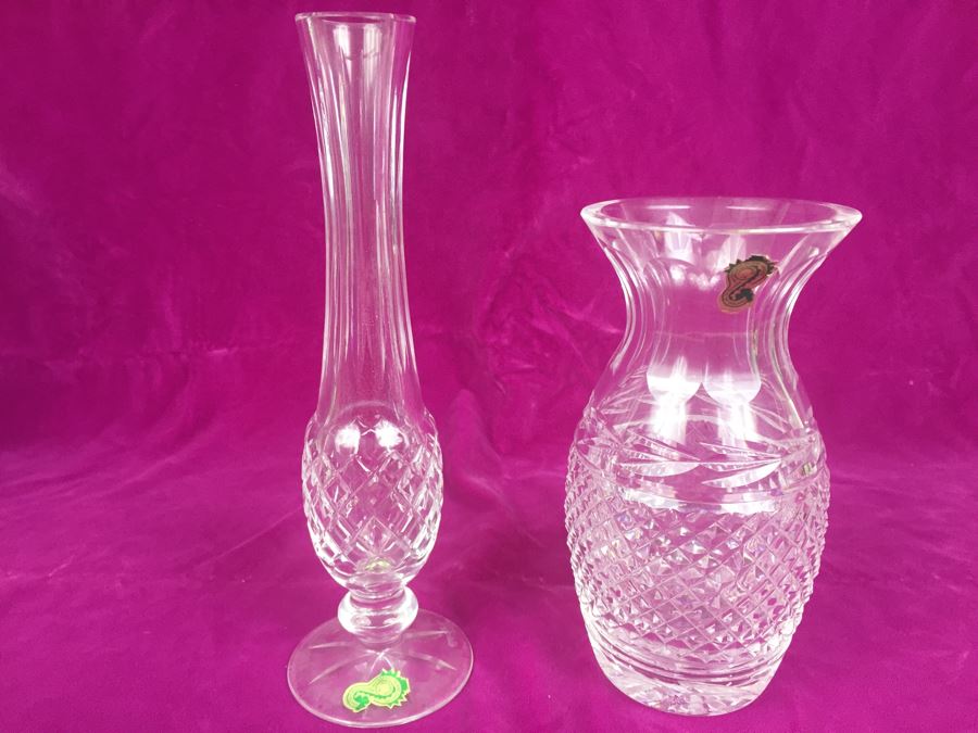 Pair Of Waterford Crystal Vases Ireland [Photo 2]