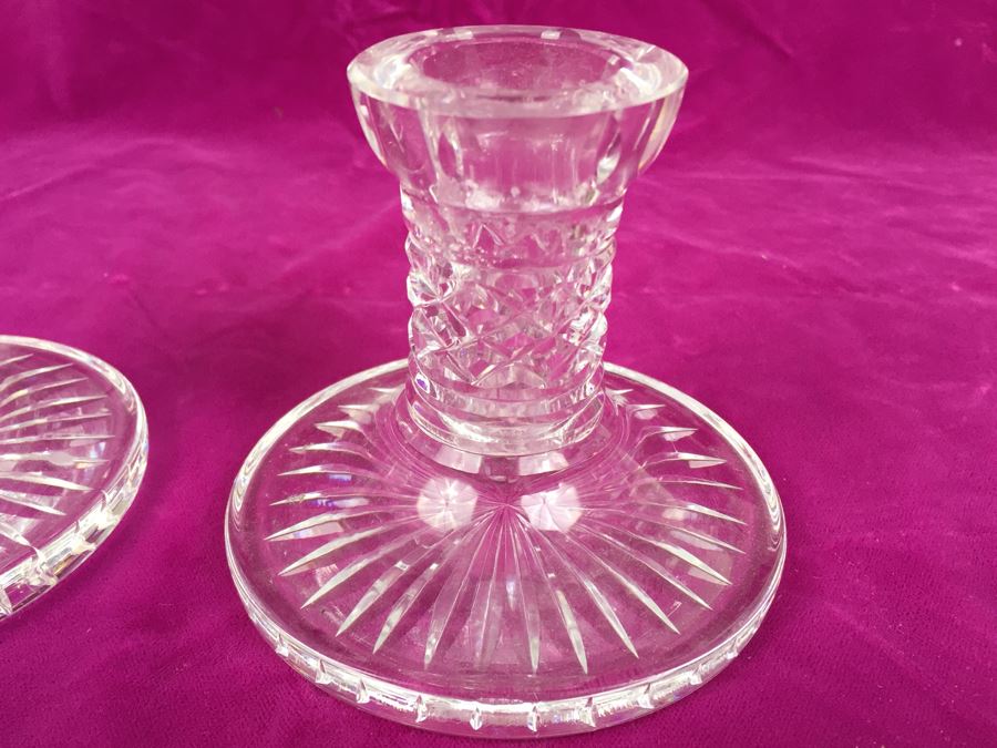 Pair Of Waterford Crystal Candlesticks Candleholders [Photo 5]